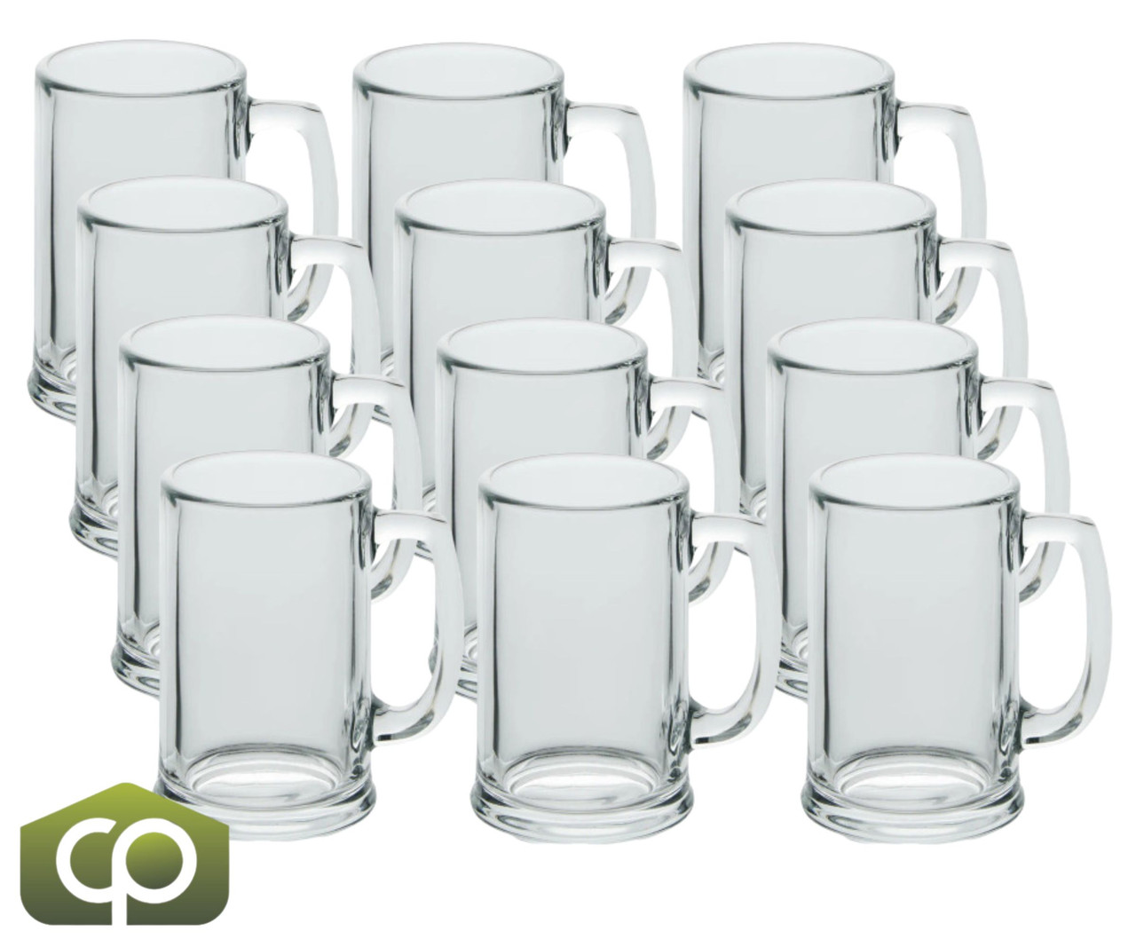 Libbey 5011 15 oz Clear Glass Handled Mug - Durable, Heavy Base (12/Case) - Chicken Pieces