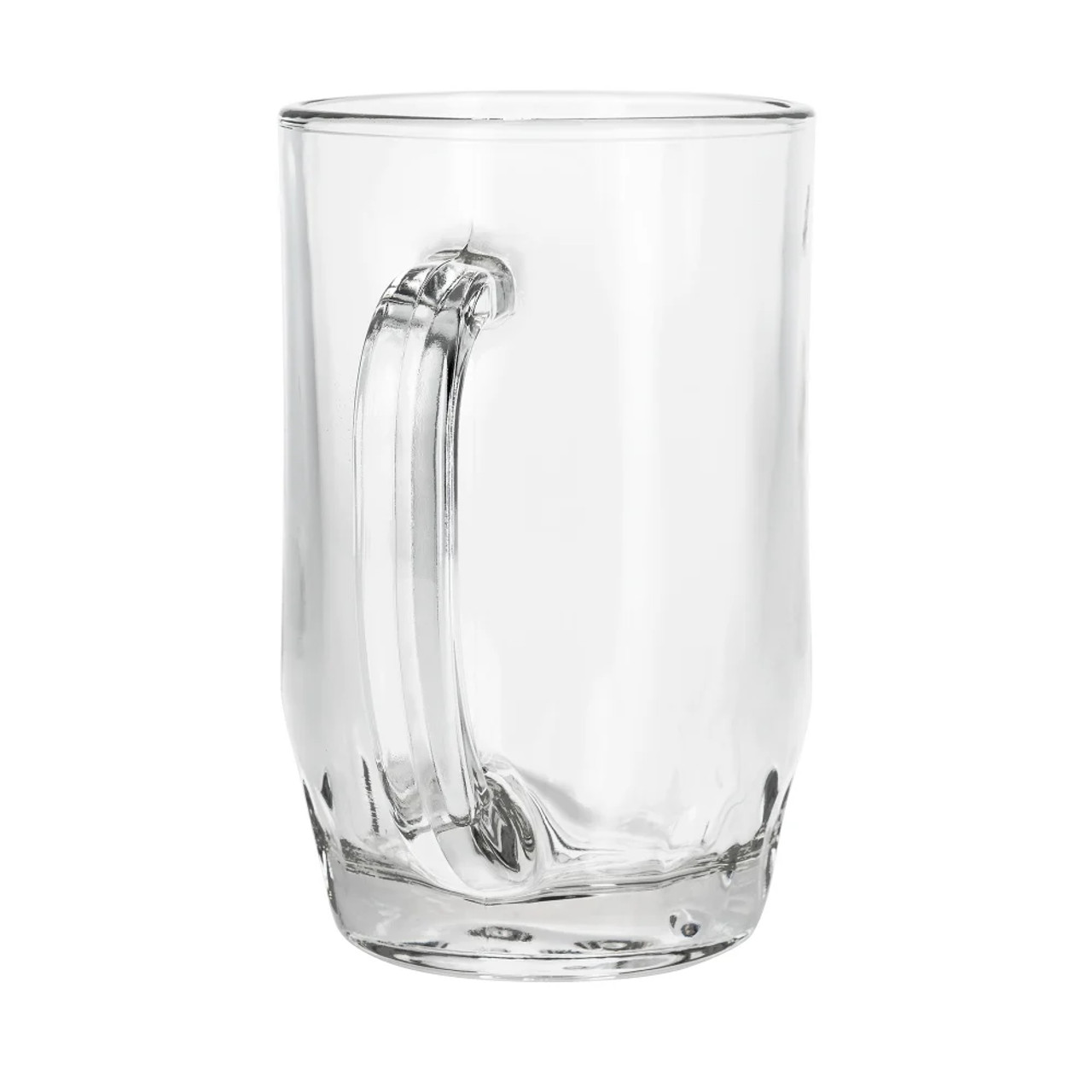 Libbey 5303 19 1/2 oz Glass Thumbprint Stein - Clear, Durable, Handled (24/Case) - Chicken Pieces