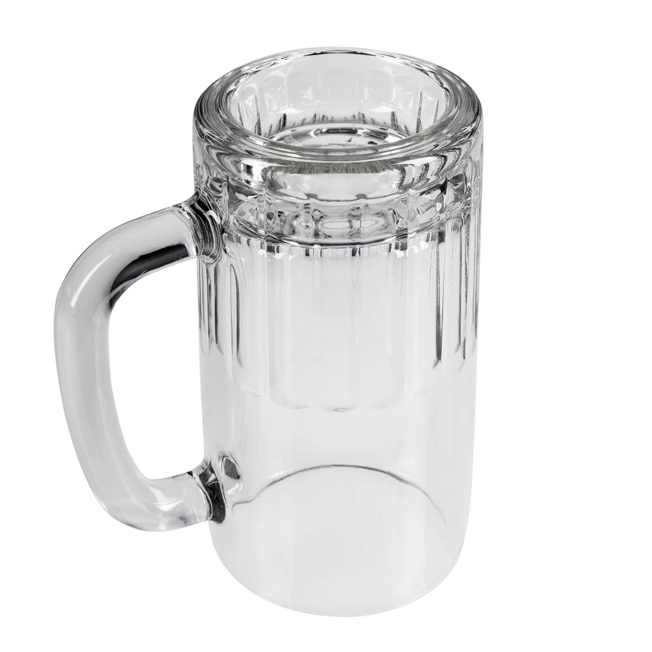 Libbey 5309 12 oz Mug with Handle - Insulated Glass, Textured Pattern (24/Case) - Chicken Pieces