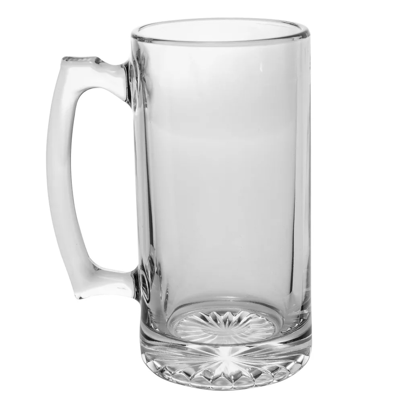 Libbey 5272 25 oz Sport Mug - Thick Clear Glass, Large Capacity (12/Case) - Chicken Pieces
