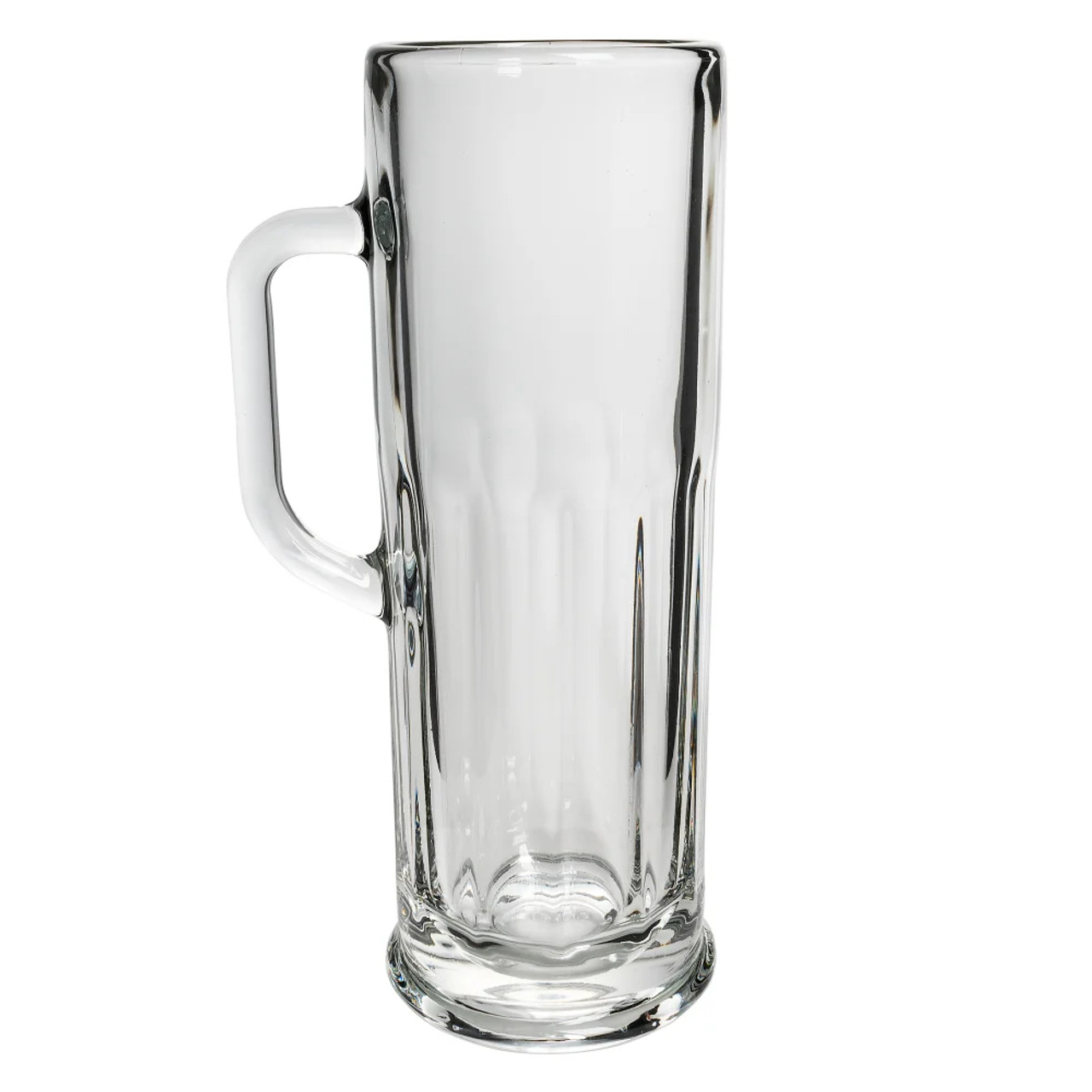 Libbey 5001 21 oz Frankfurt Mug - Tall Glass, Paneled Design (12/Case) - Chicken Pieces