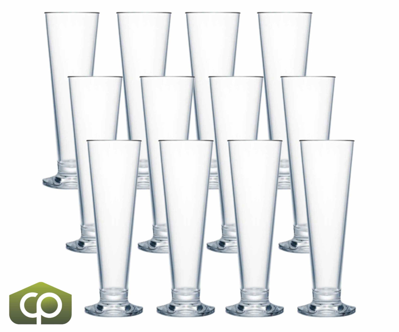 Strahl N411603 16 3/4 oz Design Footed Pilsner, Glass Like Appearance (12/Case) - Chicken Pieces