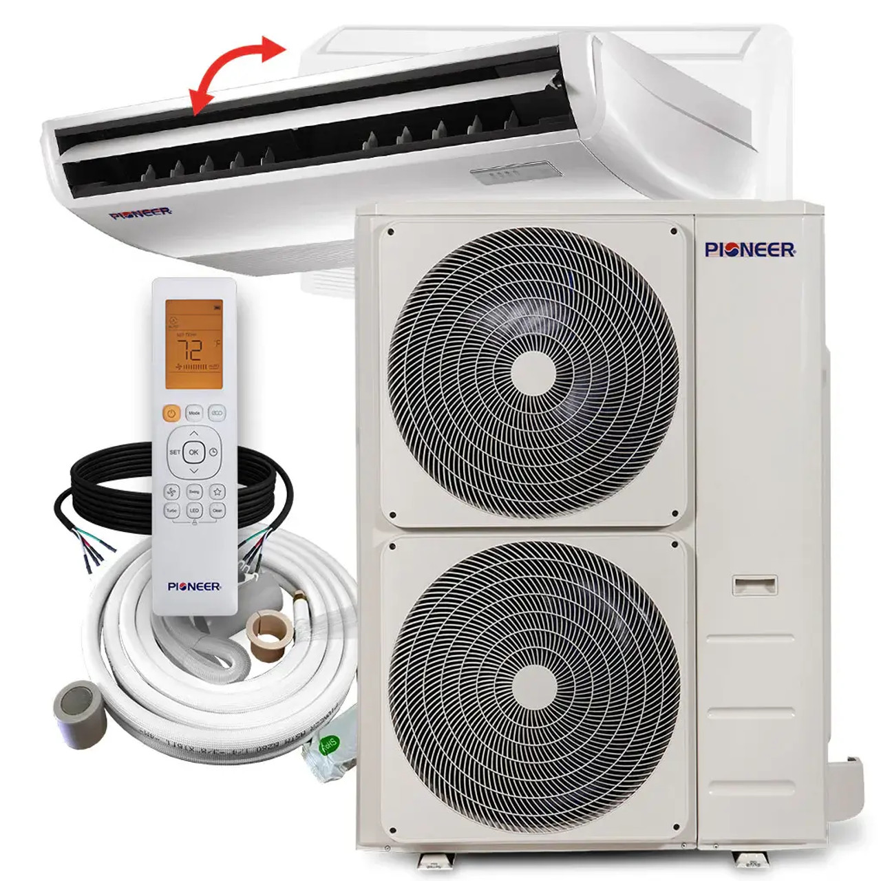 Pioneer® 48,000 BTU 18.9 SEER2 Floor/Ceiling Mini-Split Inverter+ Air Conditioner Heat Pump System Full Set 230V - Chicken Pieces