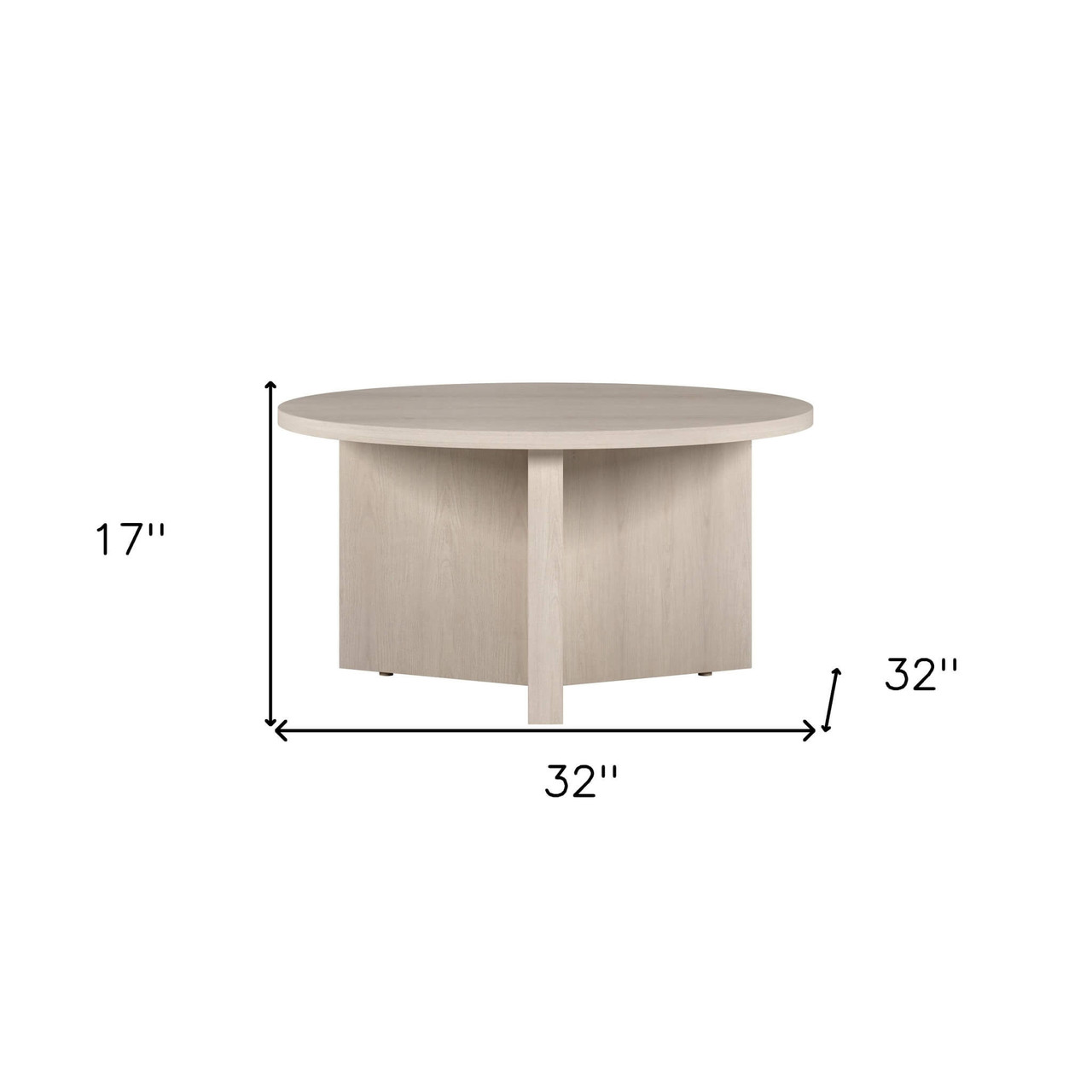 32" White Round Coffee Table