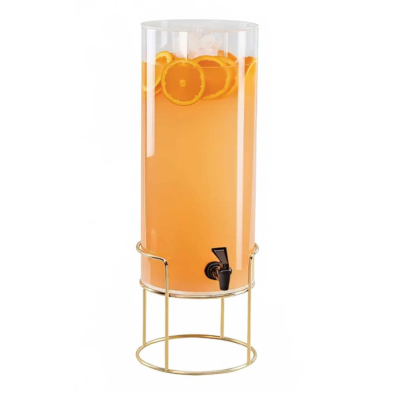 Cal-Mil 3 gal Beverage Dispenser w/ Infuser - Brass Base - Mid-Century Elegance - Chicken Pieces