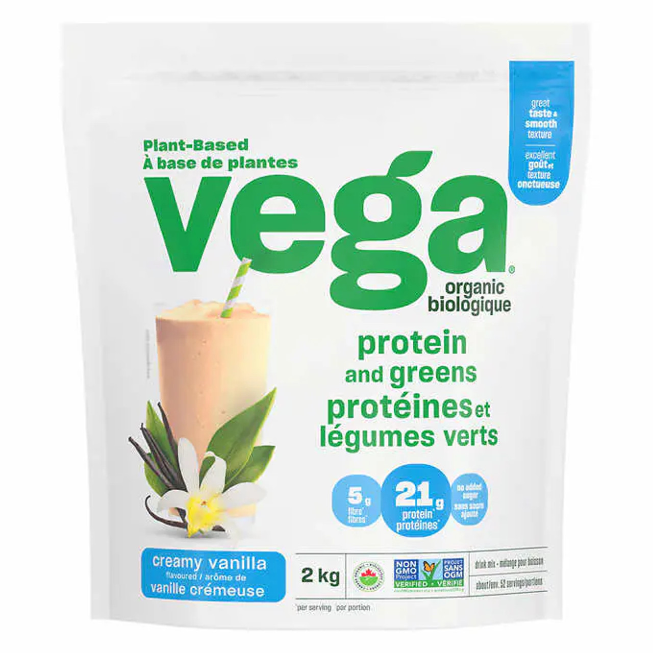 Vega Organic Vanilla Protein & Greens Powder, 2 kg - Plant-Powered Nutrition - Chicken Pieces