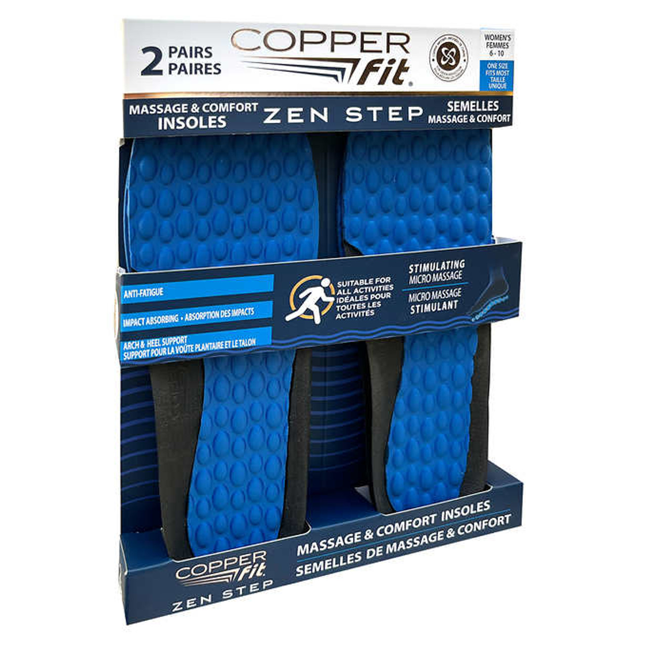 Copper Fit Zen Step Insoles, 2-Pack - Enhanced Comfort for All-Day Wear - Chicken Pieces
