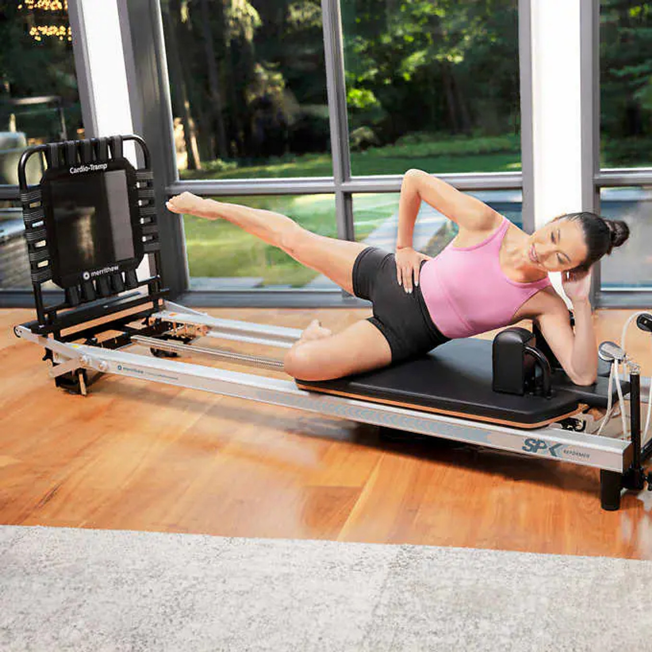 Merrithew At Home SPX Reformer Package with Vertical Stand and Cardio-Tramp - Chicken Pieces