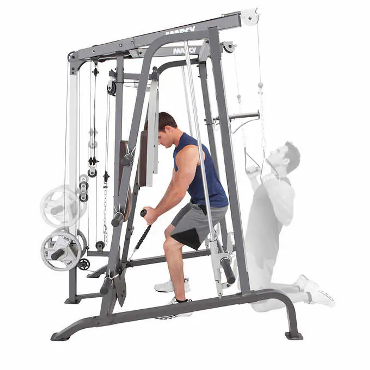 Marcy All-in-One Smith Machine Home Gym System with Pulley System and Adjustable Pads - Chicken Pieces