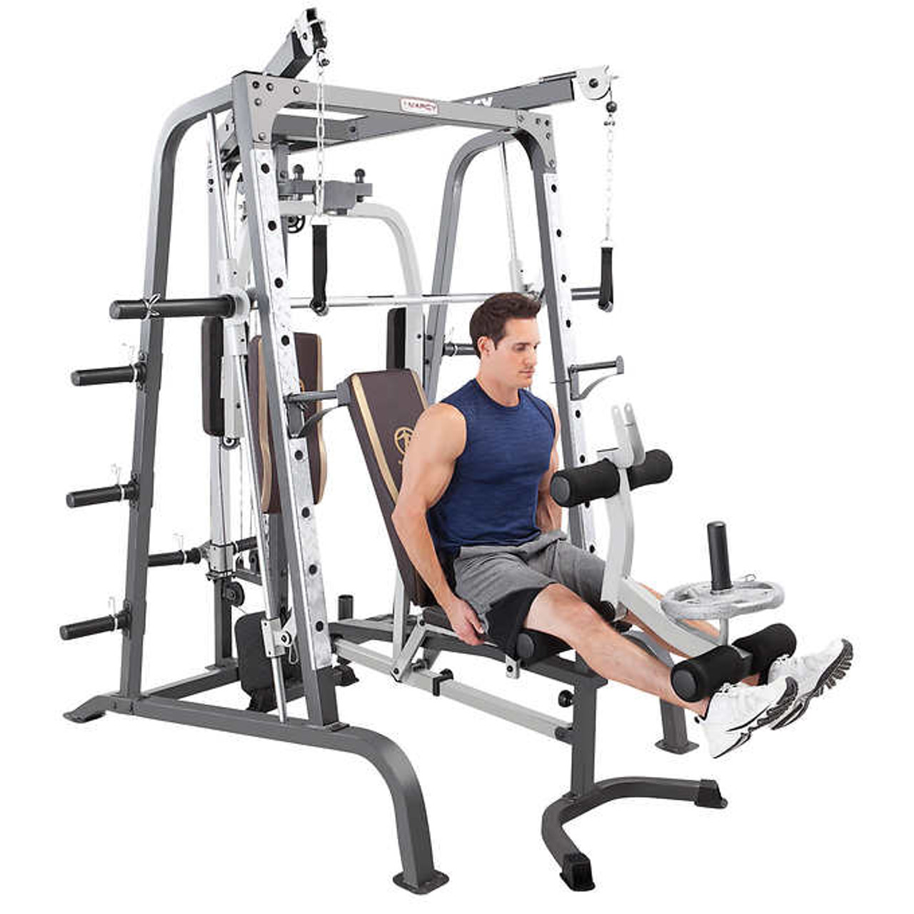 Marcy All-in-One Smith Machine Home Gym System with Pulley System and Adjustable Pads - Chicken Pieces