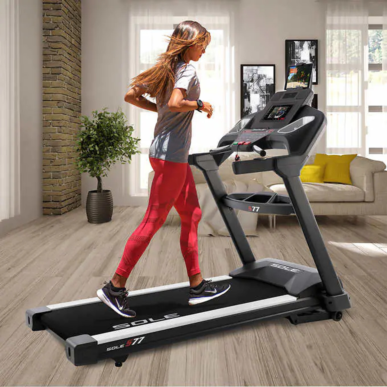 Sole S77 4.0 HP Non-Folding Light Commercial Treadmill with Touchscreen - Chicken Pieces