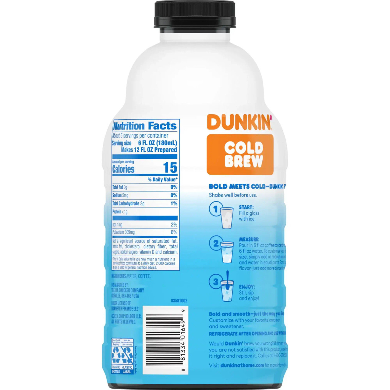 Dunkin Cold Brew Coffee Concentrate - 917ml (31 oz)-6/CASE- CHICKEN PIECES