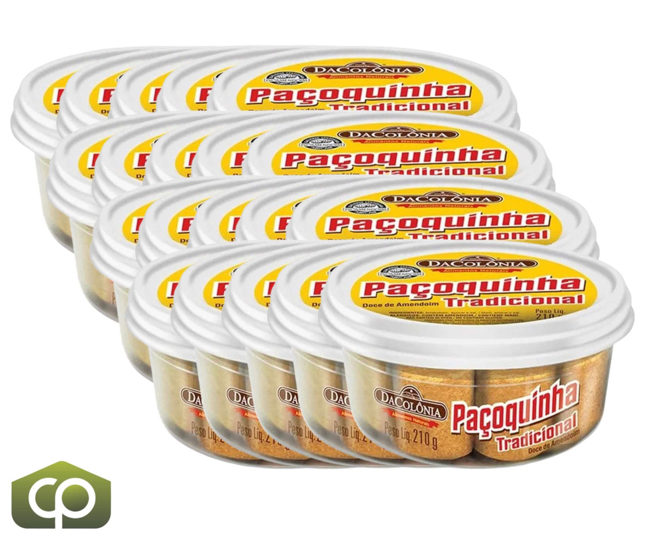 Pacoquinha Rolha DA COLONIA / Traditional Peanut Snack Pote (20/Case) 210g - Chicken Pieces