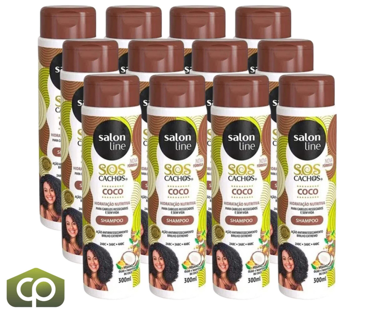 Salon Line SOS Curls Coconut Shampoo (12/Case) 300ml - Nourishing Care for Hair - Chicken Pieces