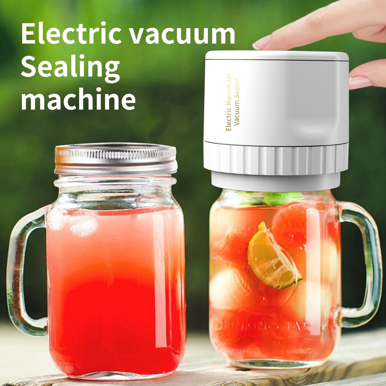 Electric Cordless Mason Jar Vacuum Sealer Kit for Wide-Mouth & Regular-Mouth Mason Jars