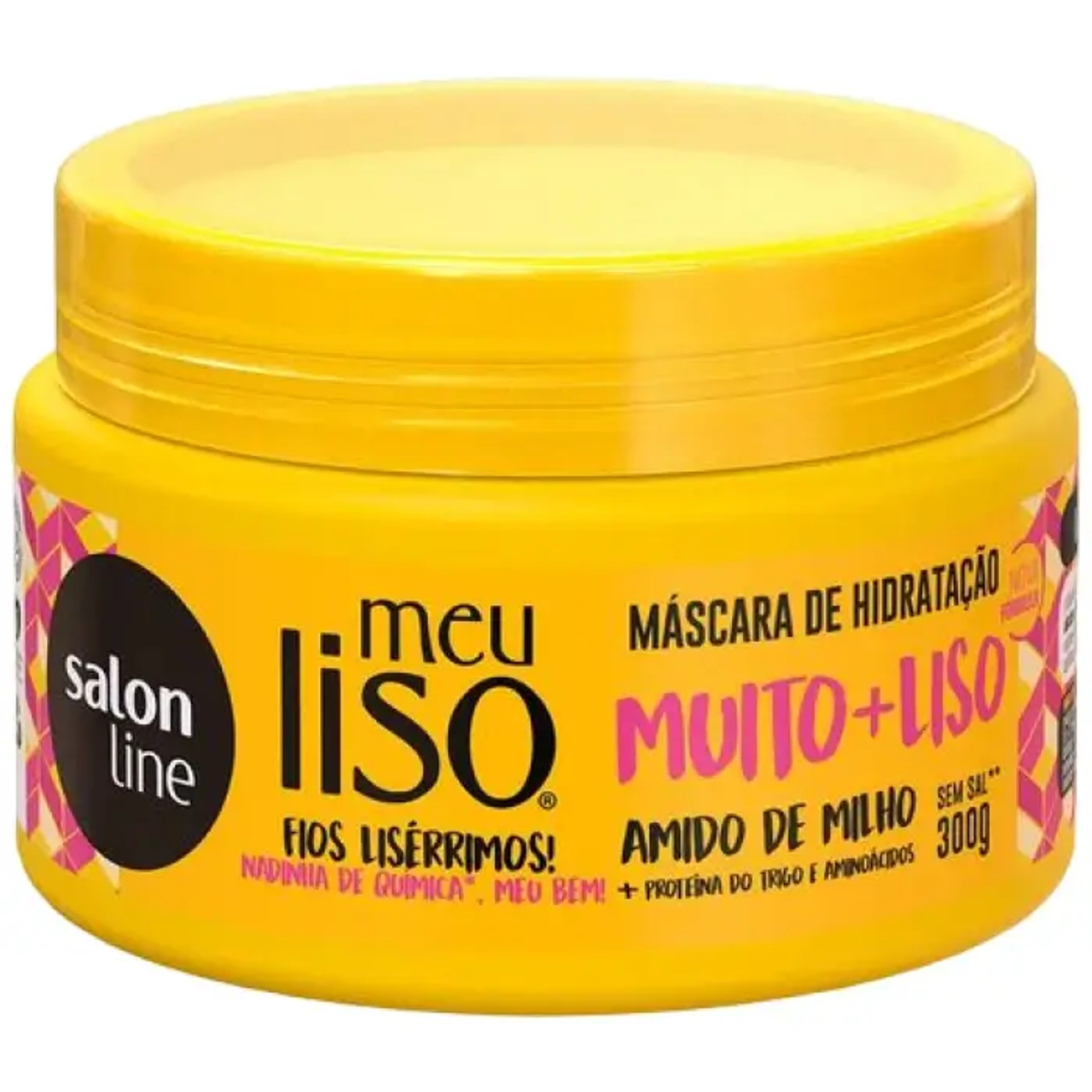 Salon Line Muito + Liso Hydrating Mask (6/Case) 300g - Intensive Hair Treatment - Chicken Pieces