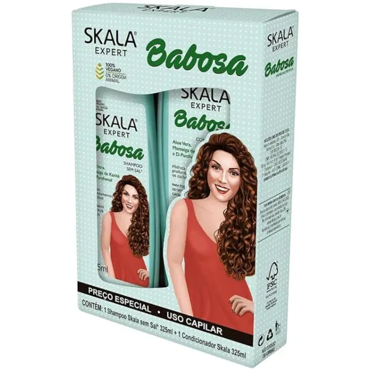 Skala Expert Aloe Vera Straight Hair Shampoo + Conditioner Kit 6 Packs (12 Units x 325ml) - Chicken Pieces