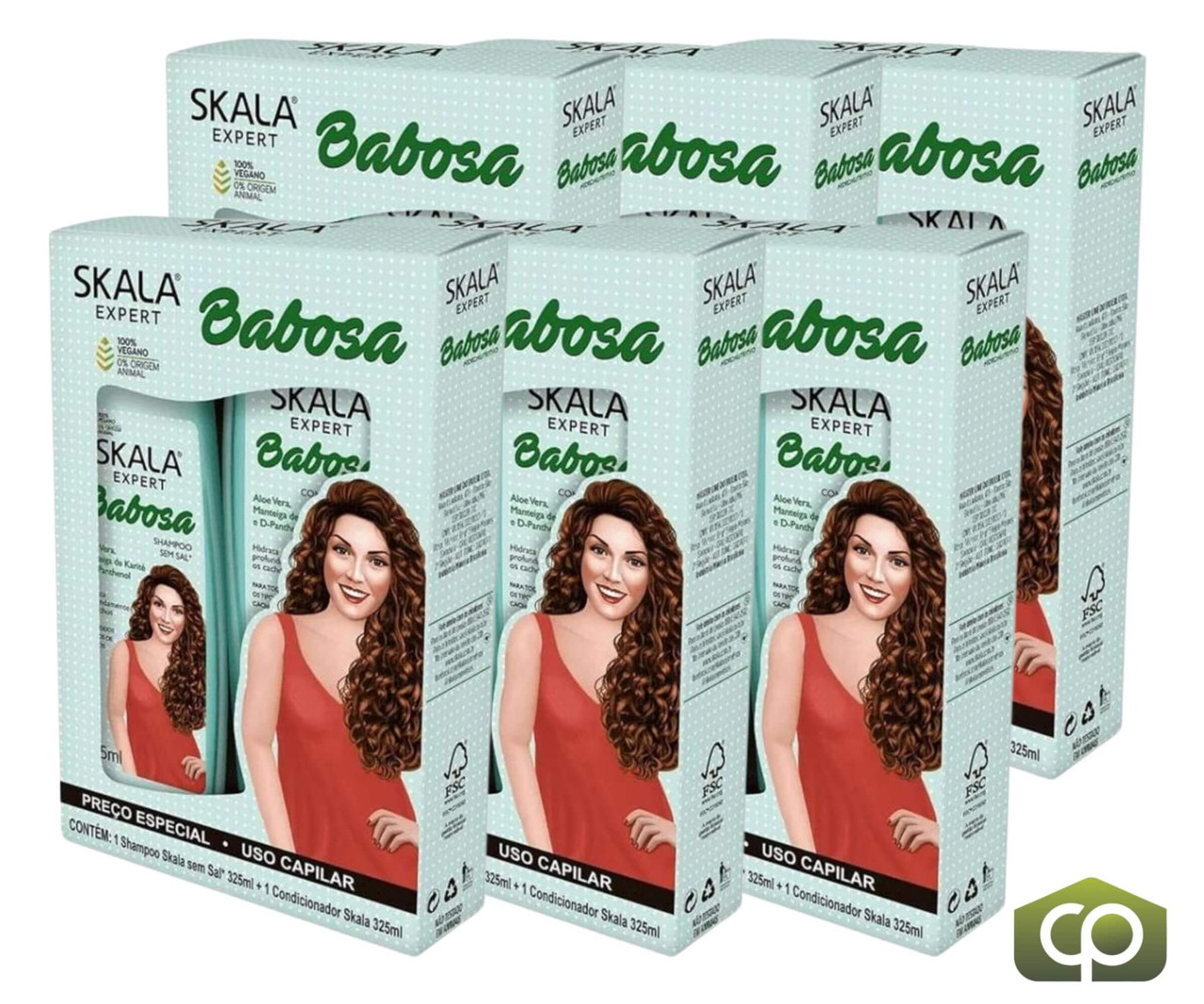Skala Expert Aloe Vera Straight Hair Shampoo + Conditioner Kit 6 Packs (12 Units x 325ml) - Chicken Pieces
