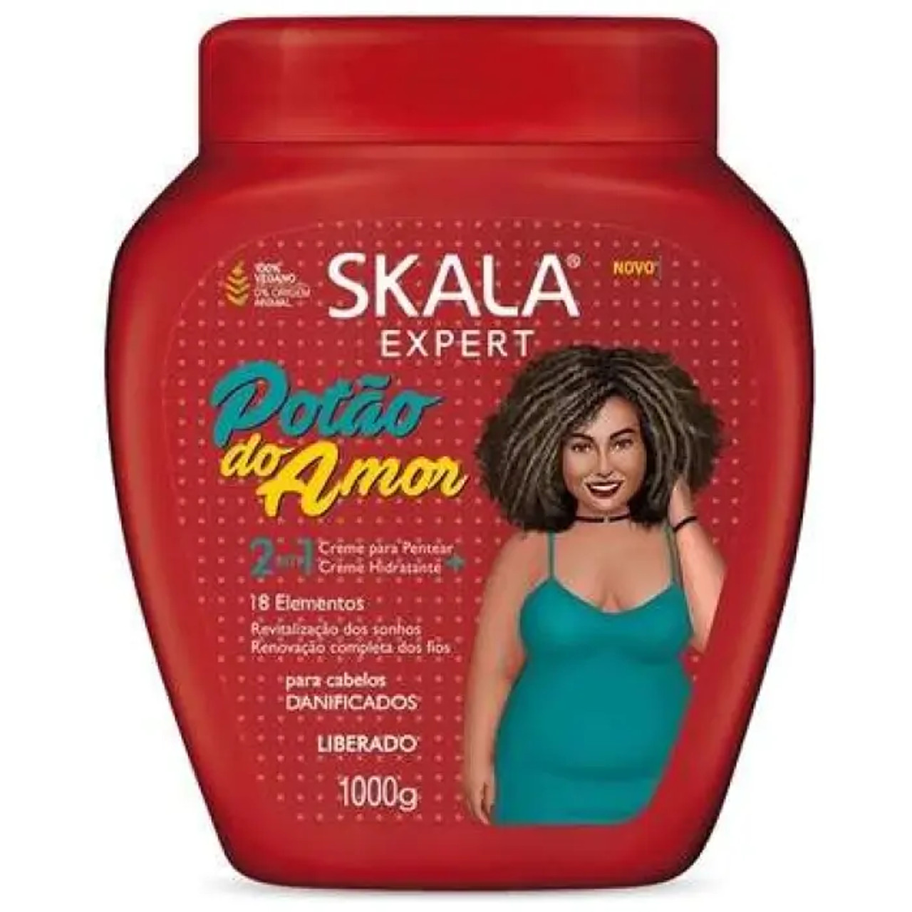 SKALA Creme de Cabelo Potão do Amor 6-Pack - 1000g Each, Conditioning Hair Cream - Chicken Pieces