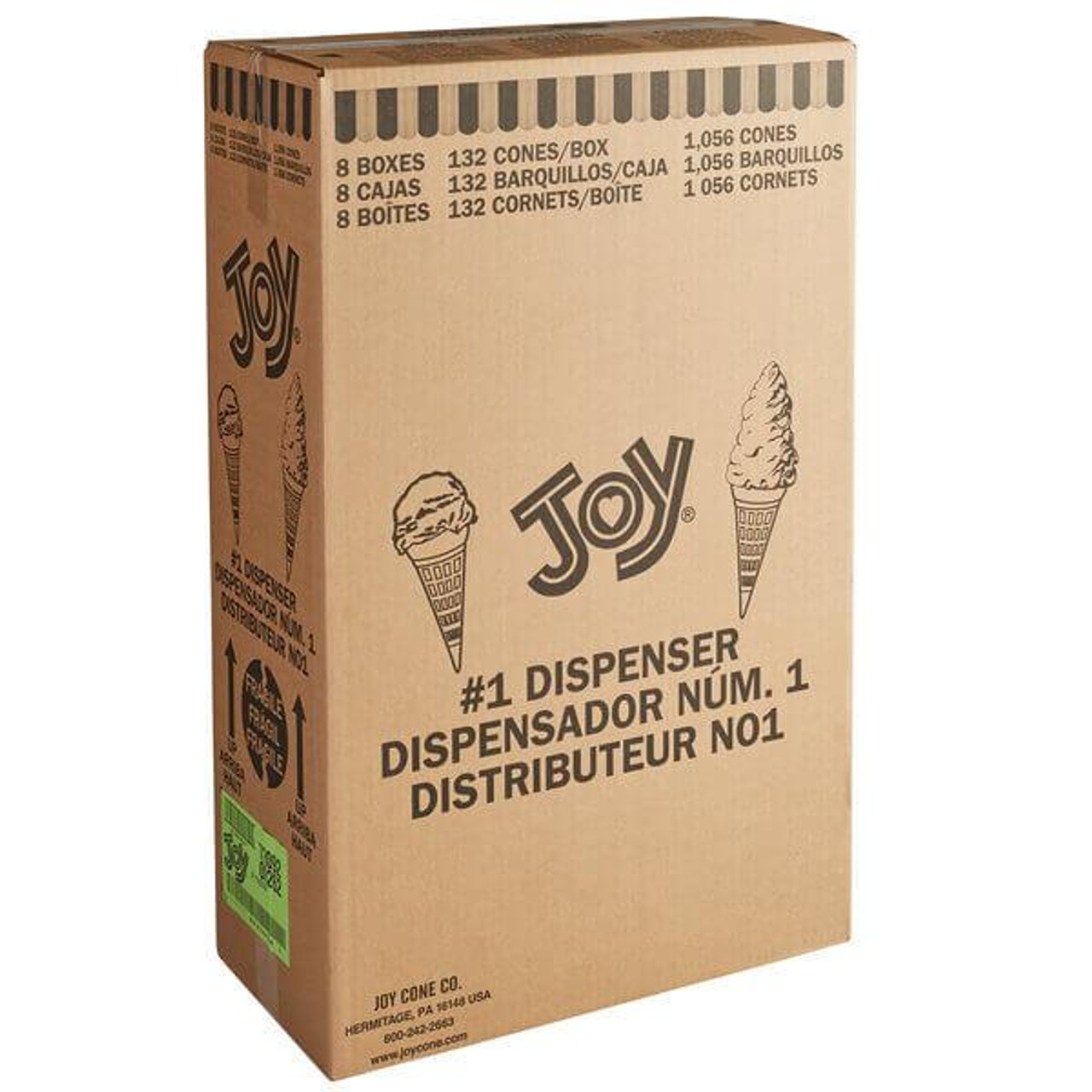  JOY #1 Pointed Bottom Cake Ice Cream Cone - 1056/Case (24cases/PALLET)- TOTAL 25344 CONES 