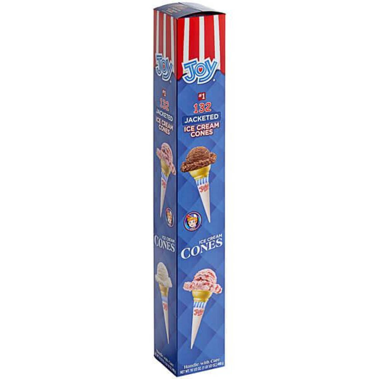  JOY #1 Pointed Bottom Jacketed Cake Ice Cream Cone Dispenser Pack - 1056/Case (24cases/PALLET)- TOTAL 25344 CONES 