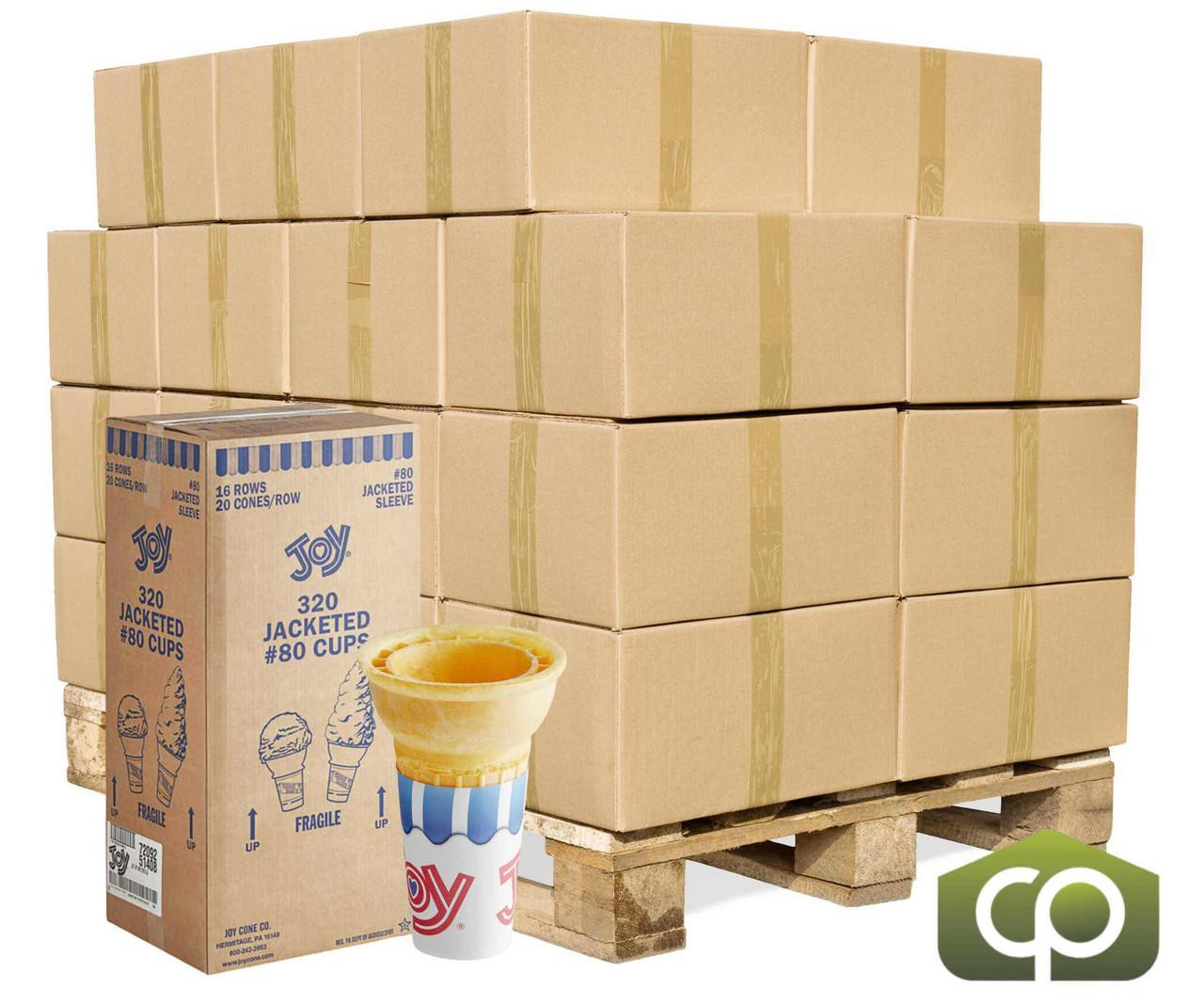  JOY #80 Flat Bottom Jacketed Cake Cone - 320/Case (24 cases/PALLET)- TOTAL 25344 CONES 