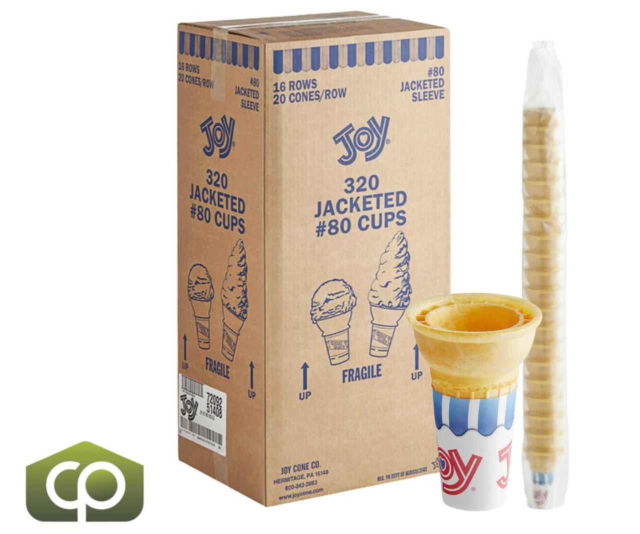  JOY #80 Flat Bottom Jacketed Cake Cone - 320/Case (24 cases/PALLET)- TOTAL 25344 CONES 