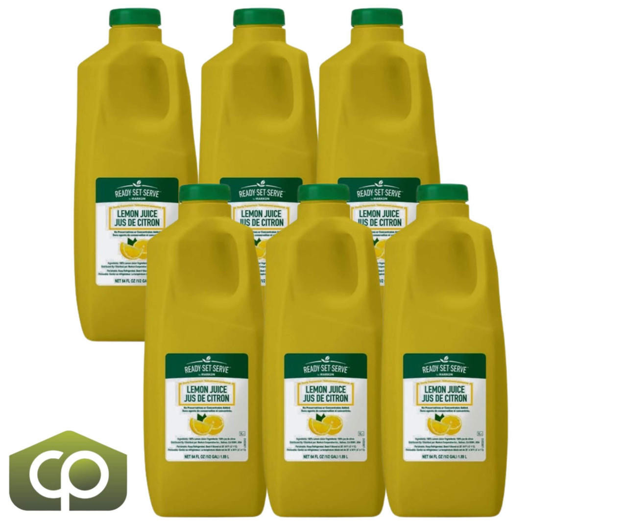 MARKON RSS Ready Set Serve 100% Fresh Lemon Juice - 1.89L (6/CASE) 