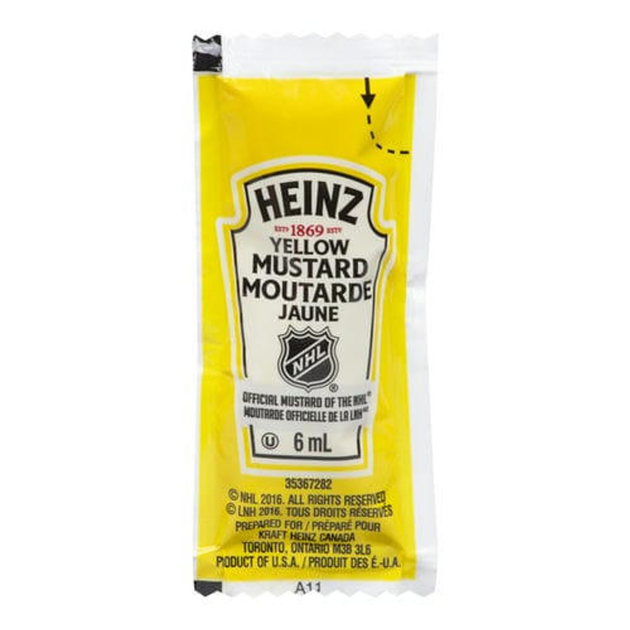 HEINZ The Heinz Mustard Packets Bulk Size - 6ml / 2.11 Gallons (500/Case) 