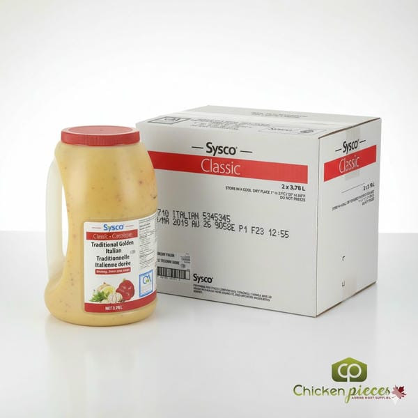 Sysco Classic Italian Traditional Golden Dressing Bulk Size - 3.78 L/1 Gallon (2/Case)- Canadian Made