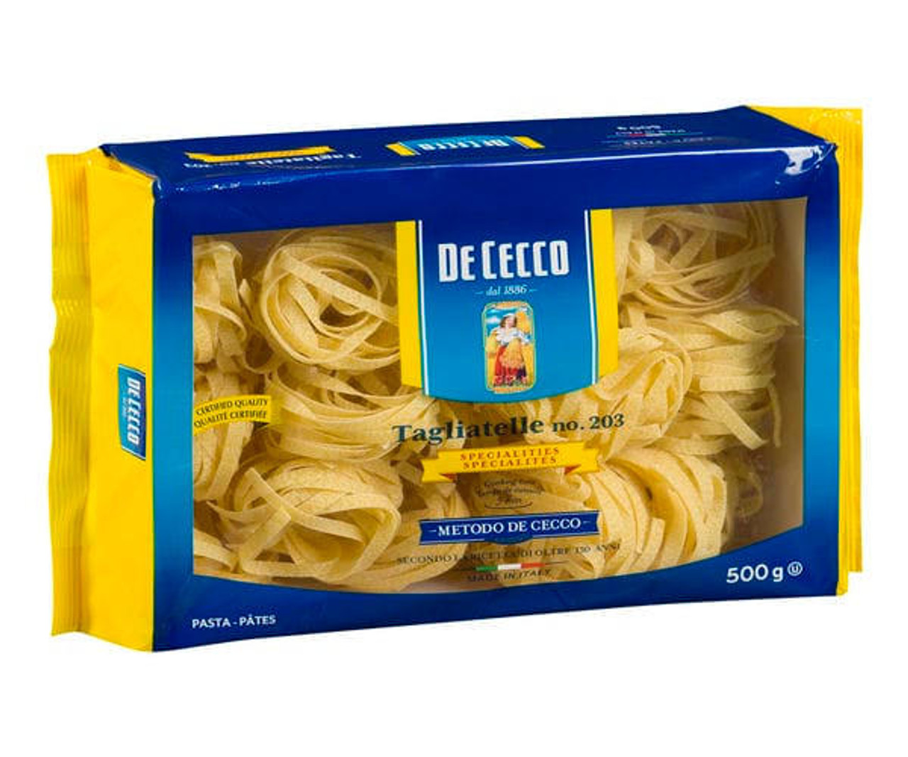 David De Cecco Pasta Tagliatelle Nest #203 500 GR/1.1 LBS Bulk size (8/Case) 