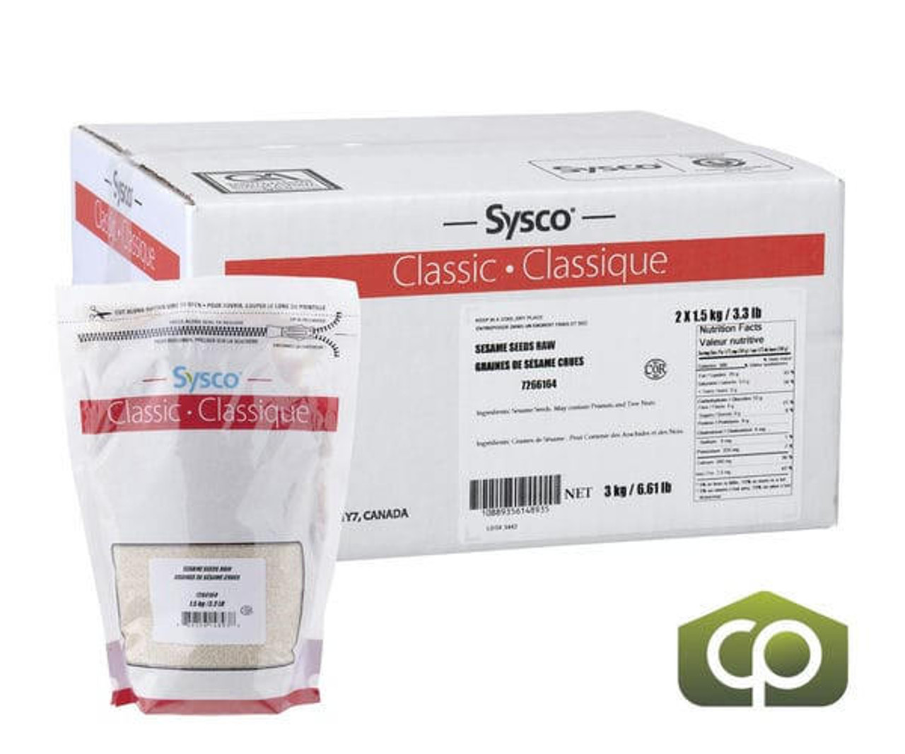  Sysco Classic Seed Sesame White 1.5 KG/3.31 LBS Bulk Size (2/Case) 