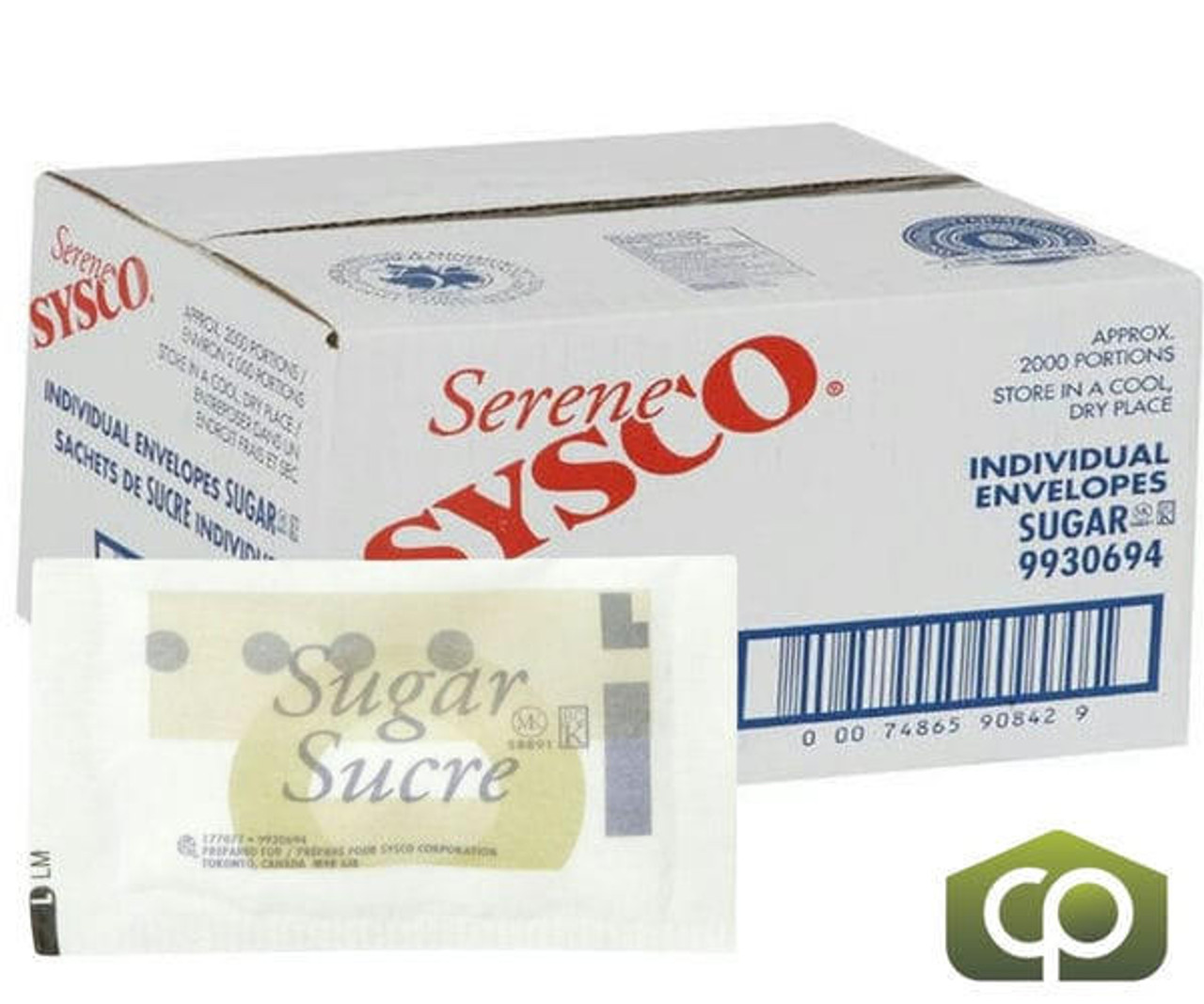 Sysco Serene Sugar Packet Individual Lantic 3.5 GR/0.008 LBS (2000/Case) 