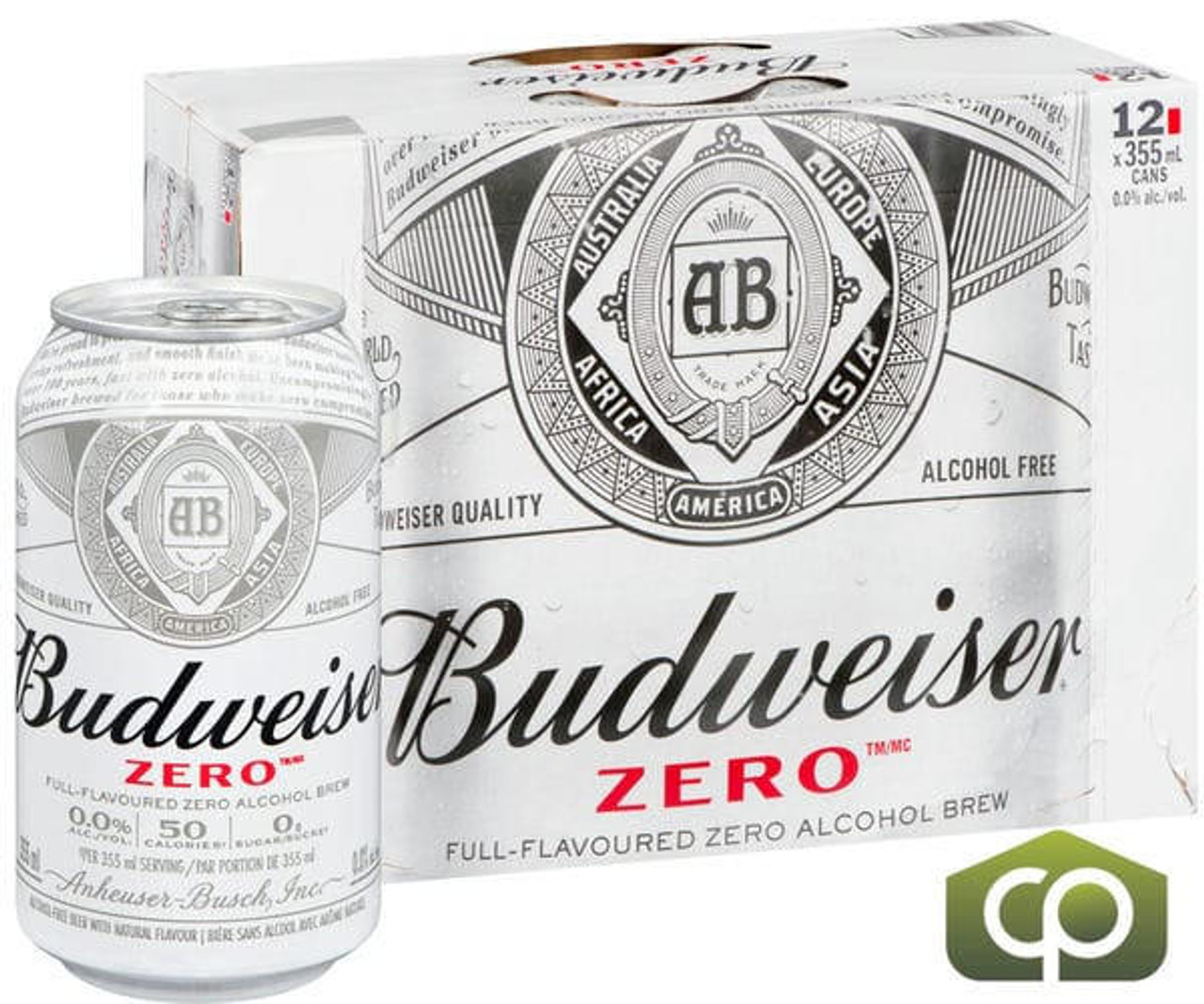 Budweiser Beer Non-Alcoholic Bud Zero 355 ML/12 ounces (12/Case)