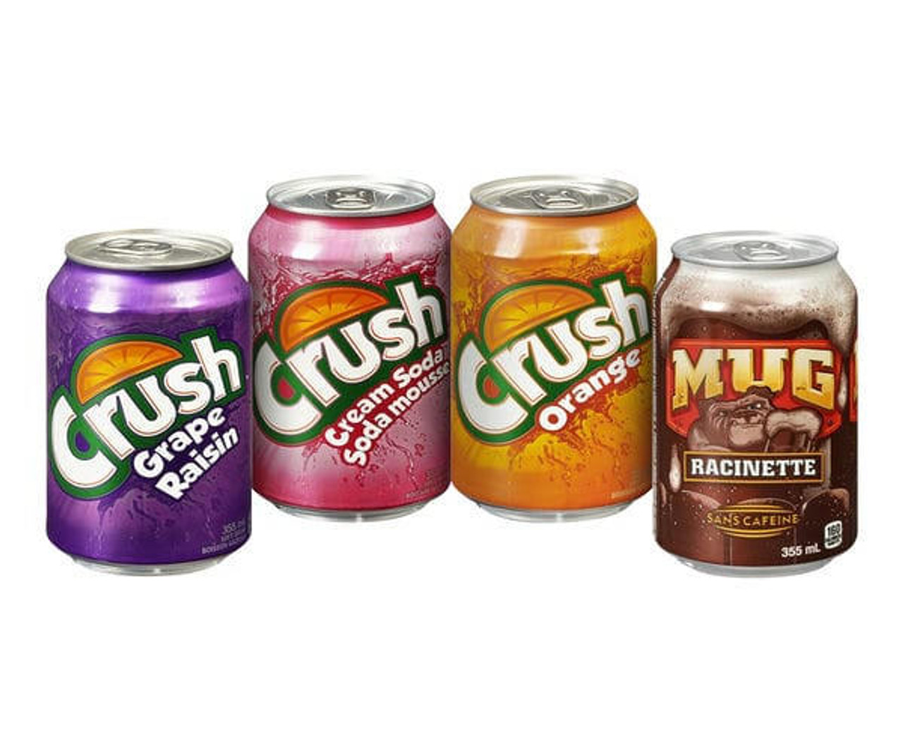 Crush Soda Assorted Rainbow Pack Can 355 ML/12 ounces (24/Case)