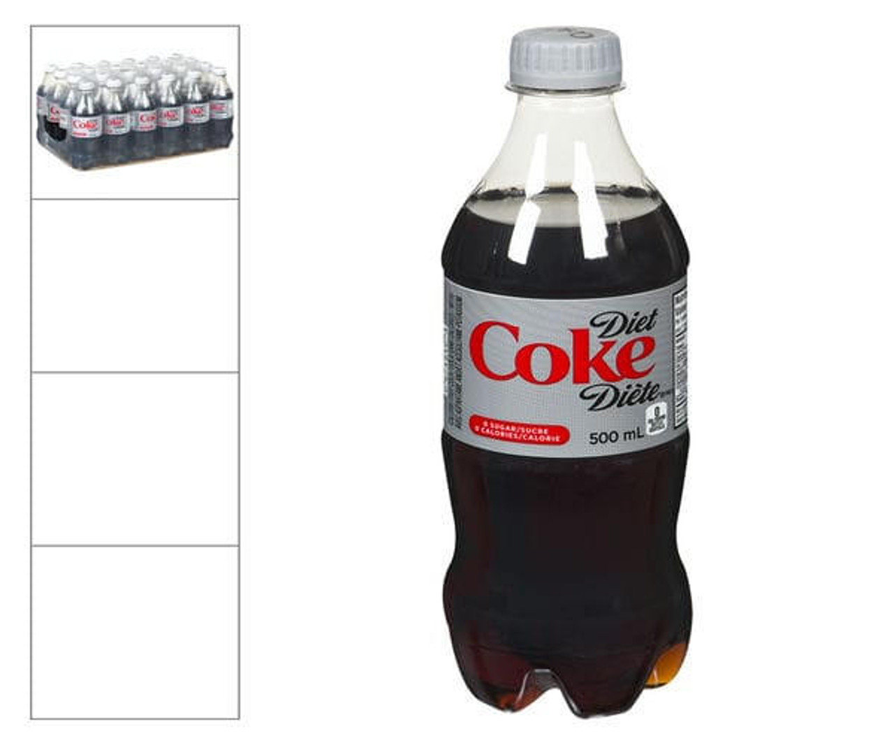 Coca Cola Soda Coke Diet 500 ML/16.9 ounces (24/Case) Real Coca-Cola Taste