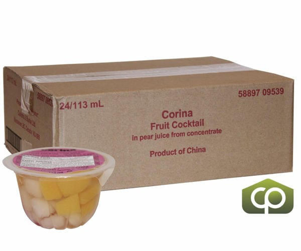 Chicken Pieces Corina Fruit Cocktail Cups in Pear Juice, 113ML/3.8oz (24/Case) - Mixed Fruit Snack 
