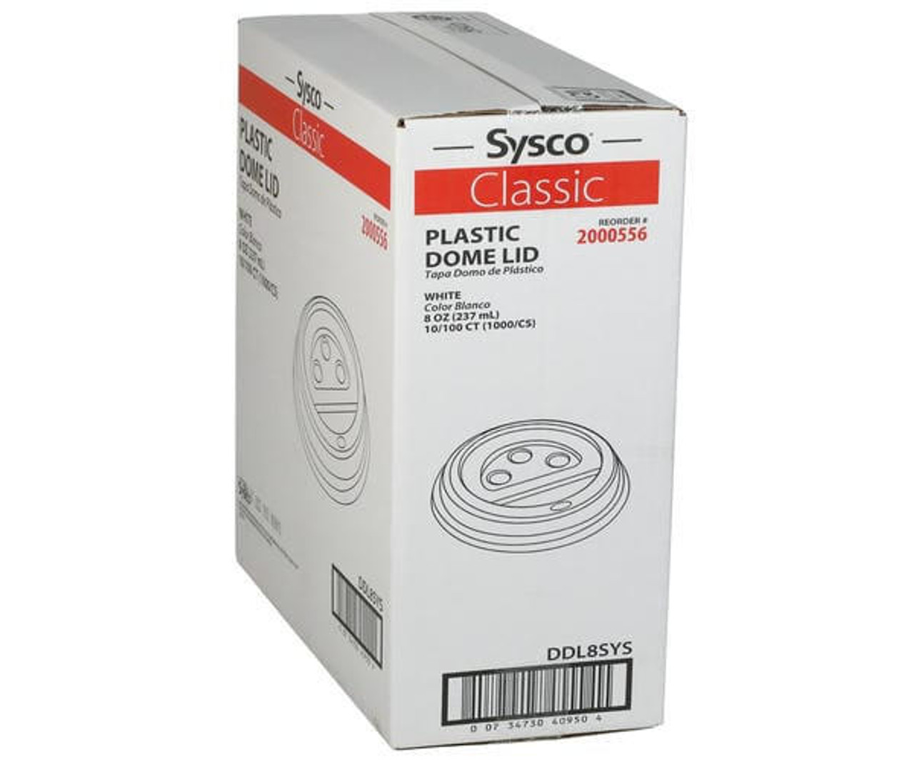 Chicken Pieces Sysco Classic Lid Plastic White Dome For 8 oz. 100CT (10/Case) 