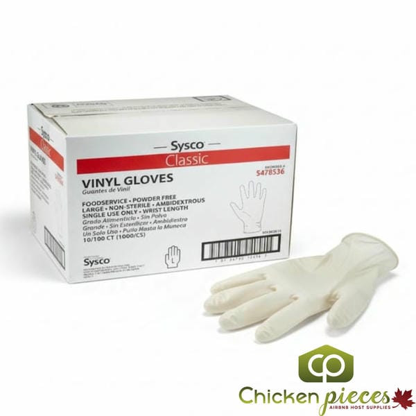 Sysco Classic Glove Vinyl Foodservice Powder-Free Large 100 CT