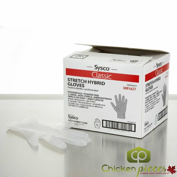 Sysco Classic Glove Poly Hybrid Stretch Clear Extra Large 100 CT