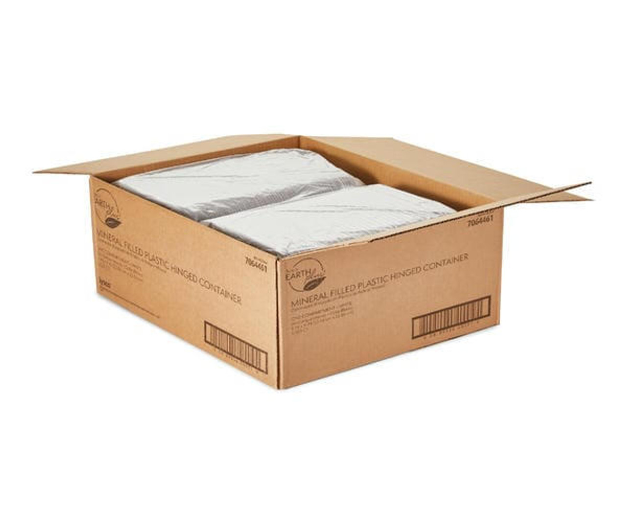 Chicken Pieces Earth Plus Container MFPP 1-Compartment Hinged 9in.x9in. White (120/Case) 