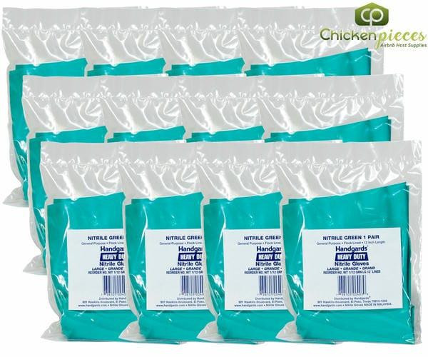 Handgard Nitrile Glove Pot and Sink Green Large Heavy Duty