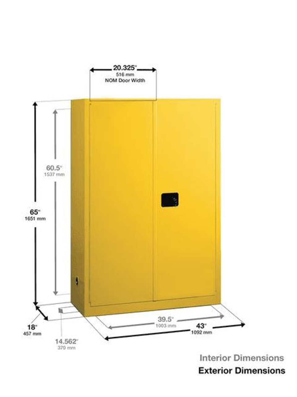 Chicken Pieces Eagle Manufacturing Yellow Paint Safety Cabinet with 2 Self-Closing Doors 