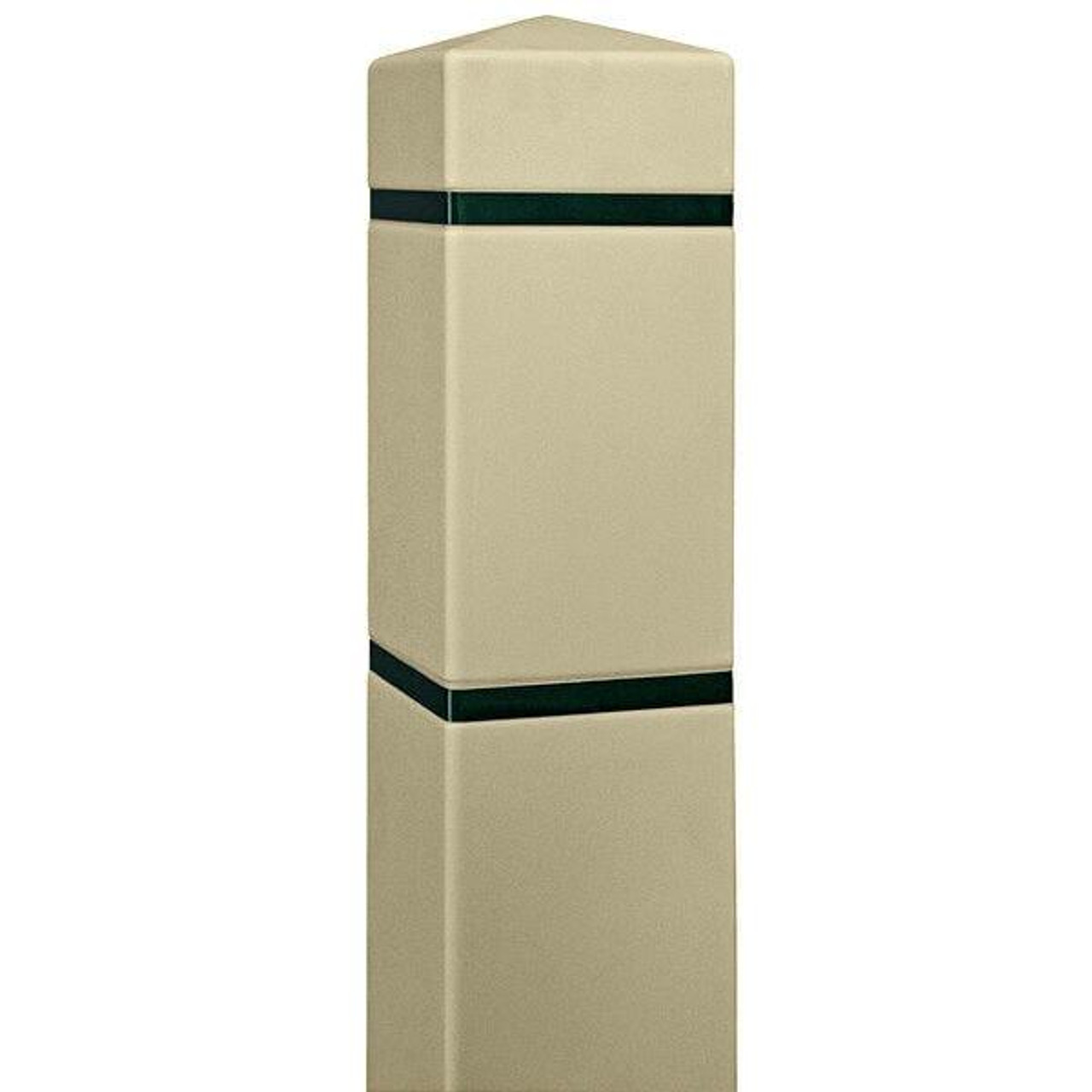 Chicken Pieces Innoplast BollardGard 6 1/2" x 60" Tan Square Bollard Cover with Reflective Stripes 