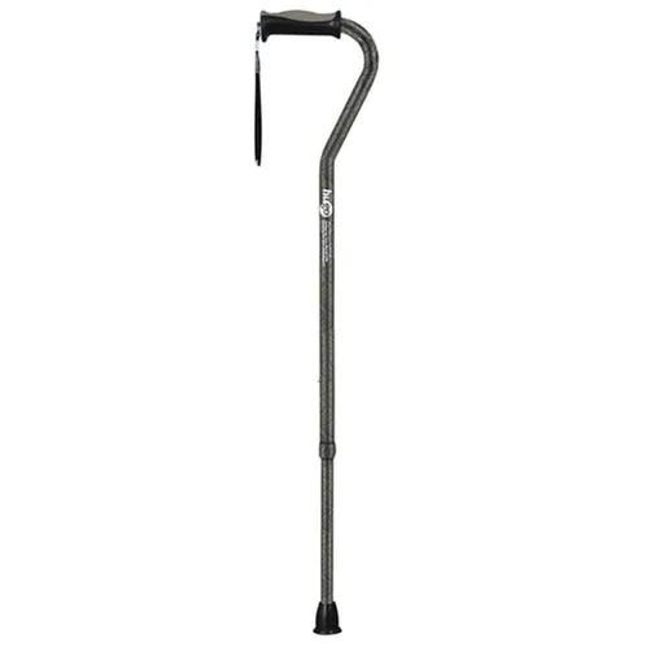 Hugo Drive Medical Offset Adjustable Handle Cane with Reflective Strap 