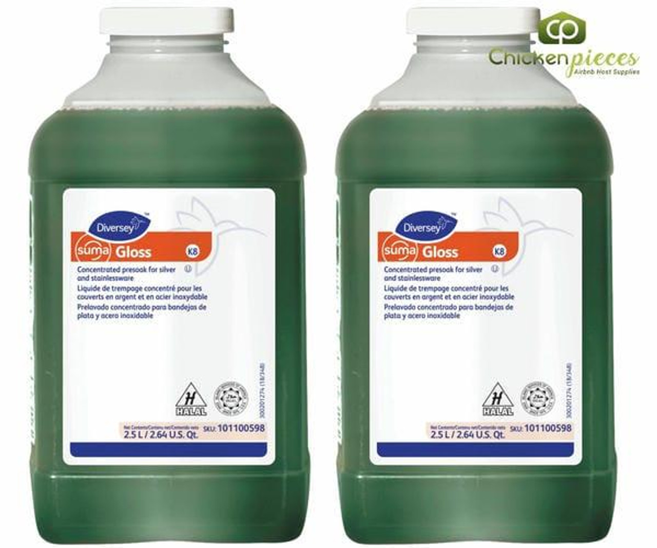  Diversey Suma Gloss Concentrated Presoak For Silver And Stainlessware J-Fill 2.5L/84.53 oz (2/Case) 