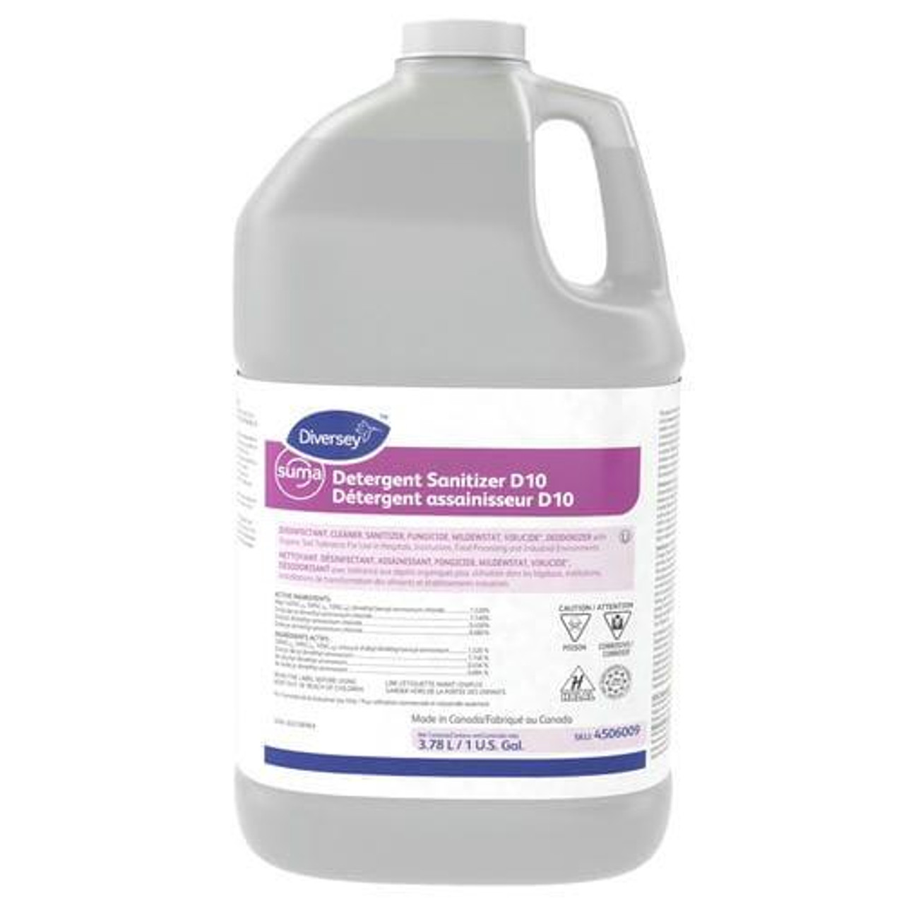  Diversey Suma® Detergent Sanitizer, Concentrate Closed Loop 3.78 L/1 Gallon (4/Case) 