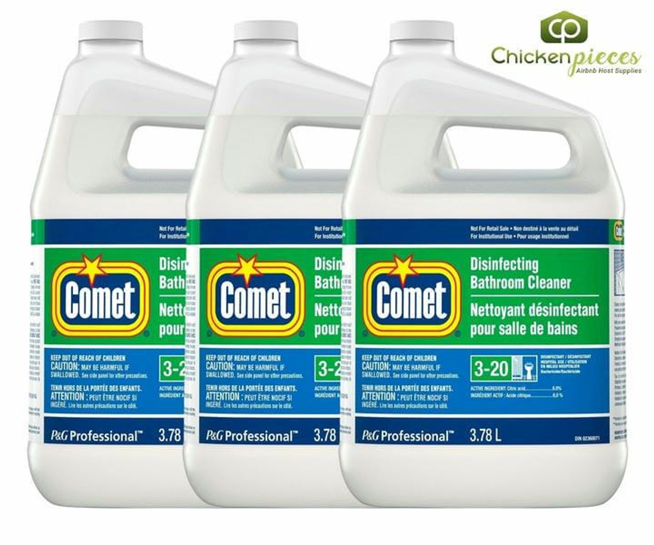  Comet Disinfecting Liquid Bathroom Cleaner, Concentrate Open Loop, 3.78L/1 Gallon (3/Case) 