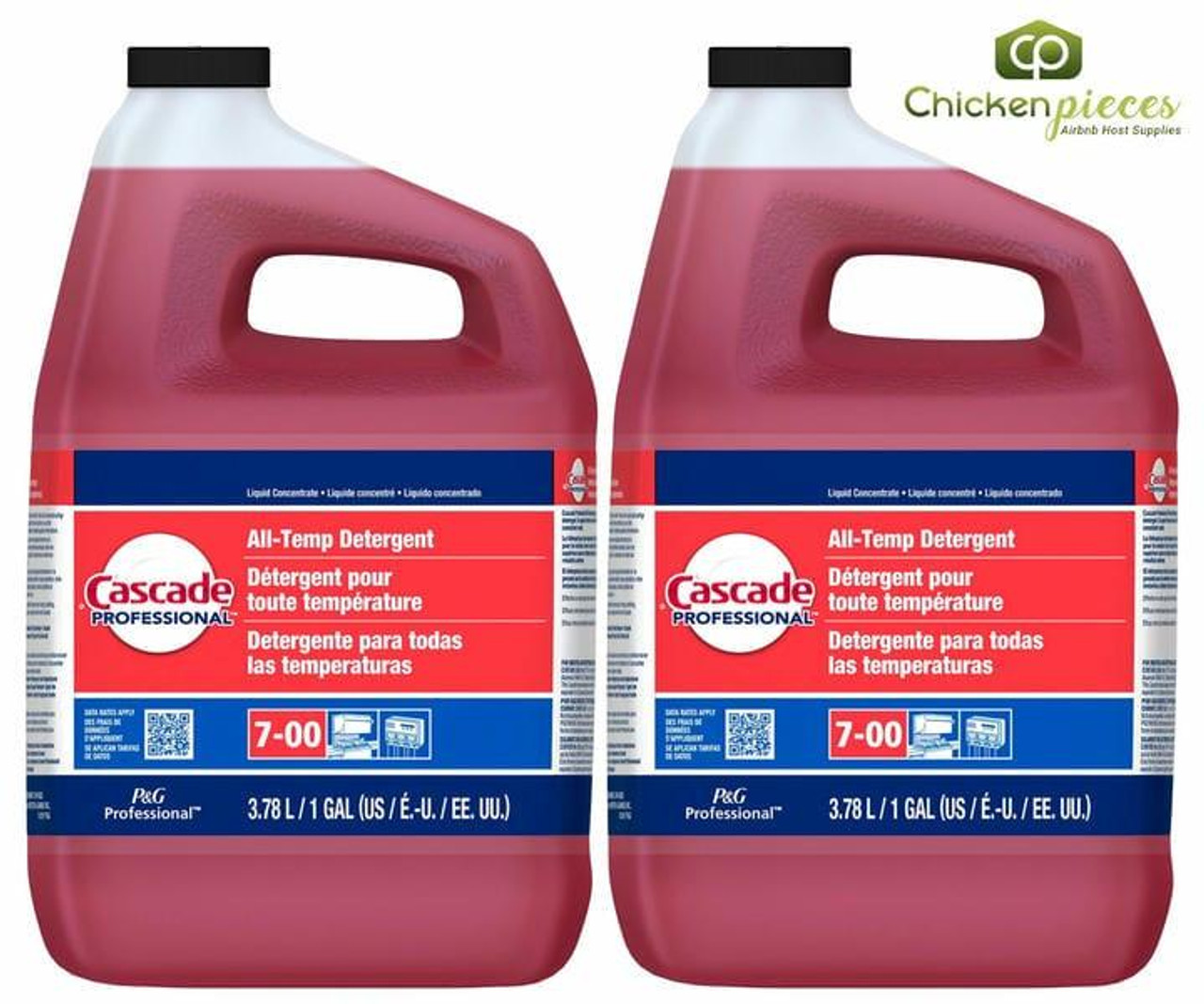 Cascades  Cascade Professional All-Temp Detergent, Concentrate Closed Loop, 3.78L/1 Gallon (2/Case) 