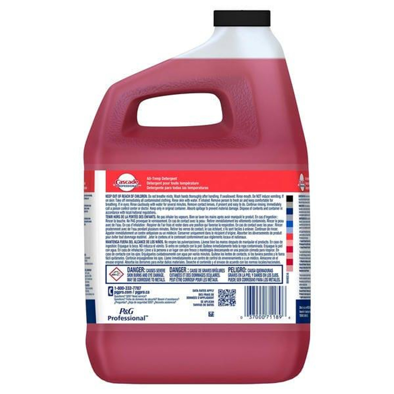 Cascades  Cascade Professional All-Temp Detergent, Concentrate Closed Loop, 3.78L/1 Gallon (2/Case) 